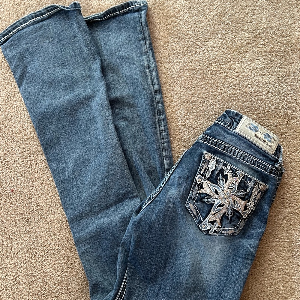 Grace in LA Blue Boot Cut Jeans with Classic Style
